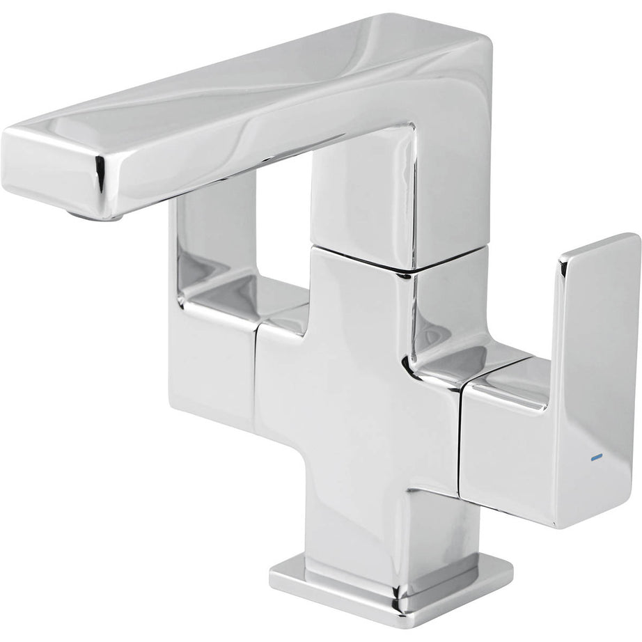 Bathroom Basin Mixer Tap Monobloc Brass Chrome Square With Waste Modern - Image 1
