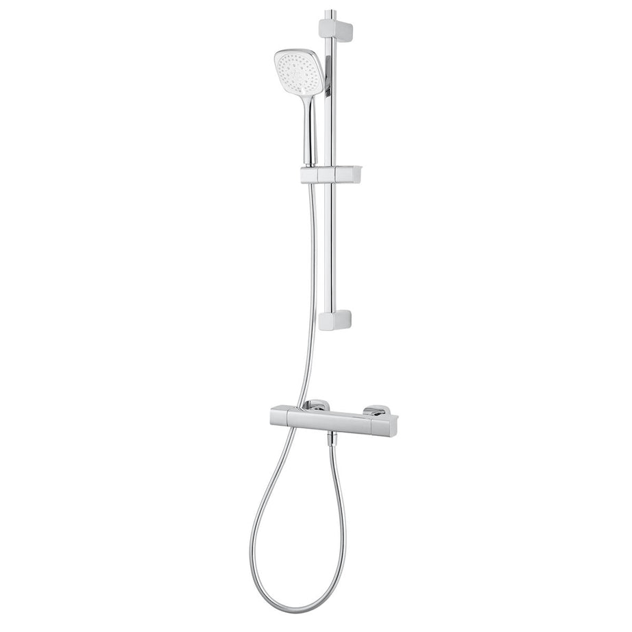 Thermostatic Mixer Shower 3 Spray Pattern Brass Square Head Modern Bathroom - Image 1