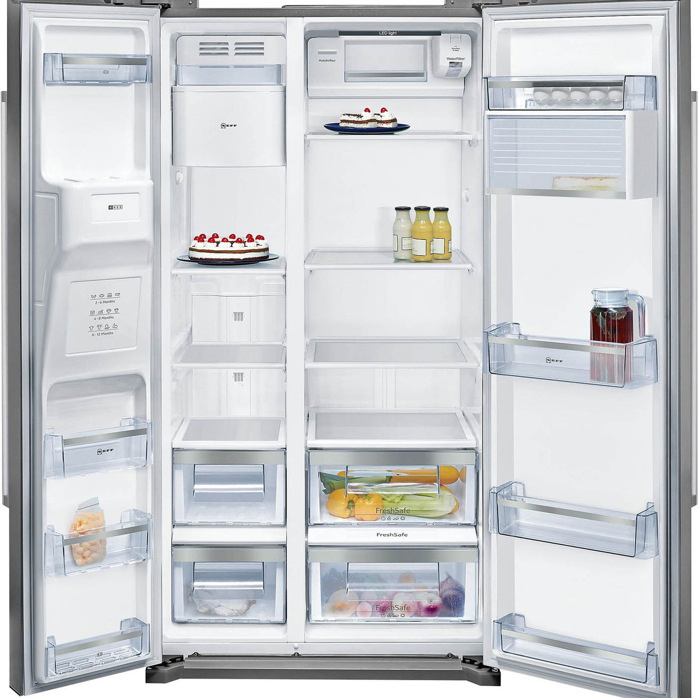 NEFF Fridge Freezer American Style 668 Litre KA3902I20G Silver Side By Side - Image 2