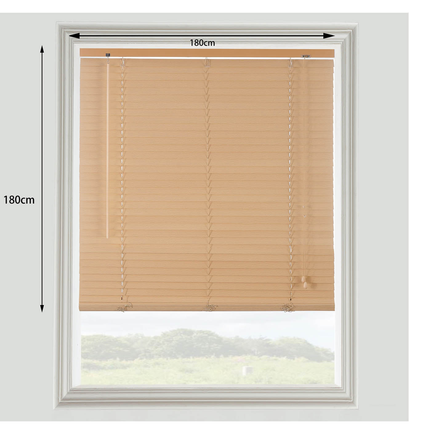 Venetian Window Blinds Wood Natural Oak Effect Indoor Home Office 180x180cm - Image 5