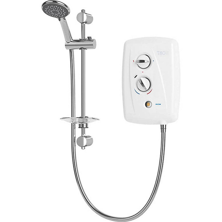 Triton Electric Shower White 8.5kW 5 Spray Pattern Adjustable Rail Bathroom - Image 1