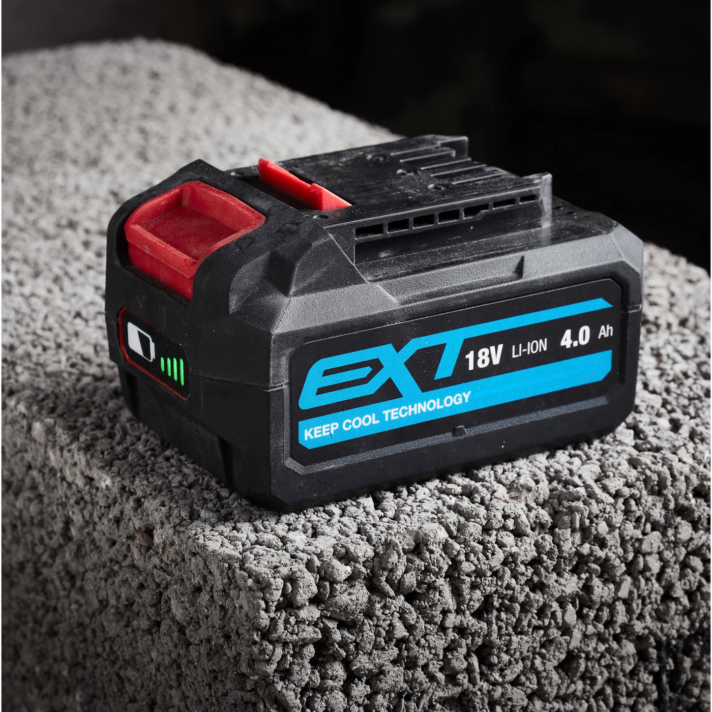 Erbauer Li-ion Battery 4Ah EXT 18V With Charge Indicator Keep Cool Technology - Image 2