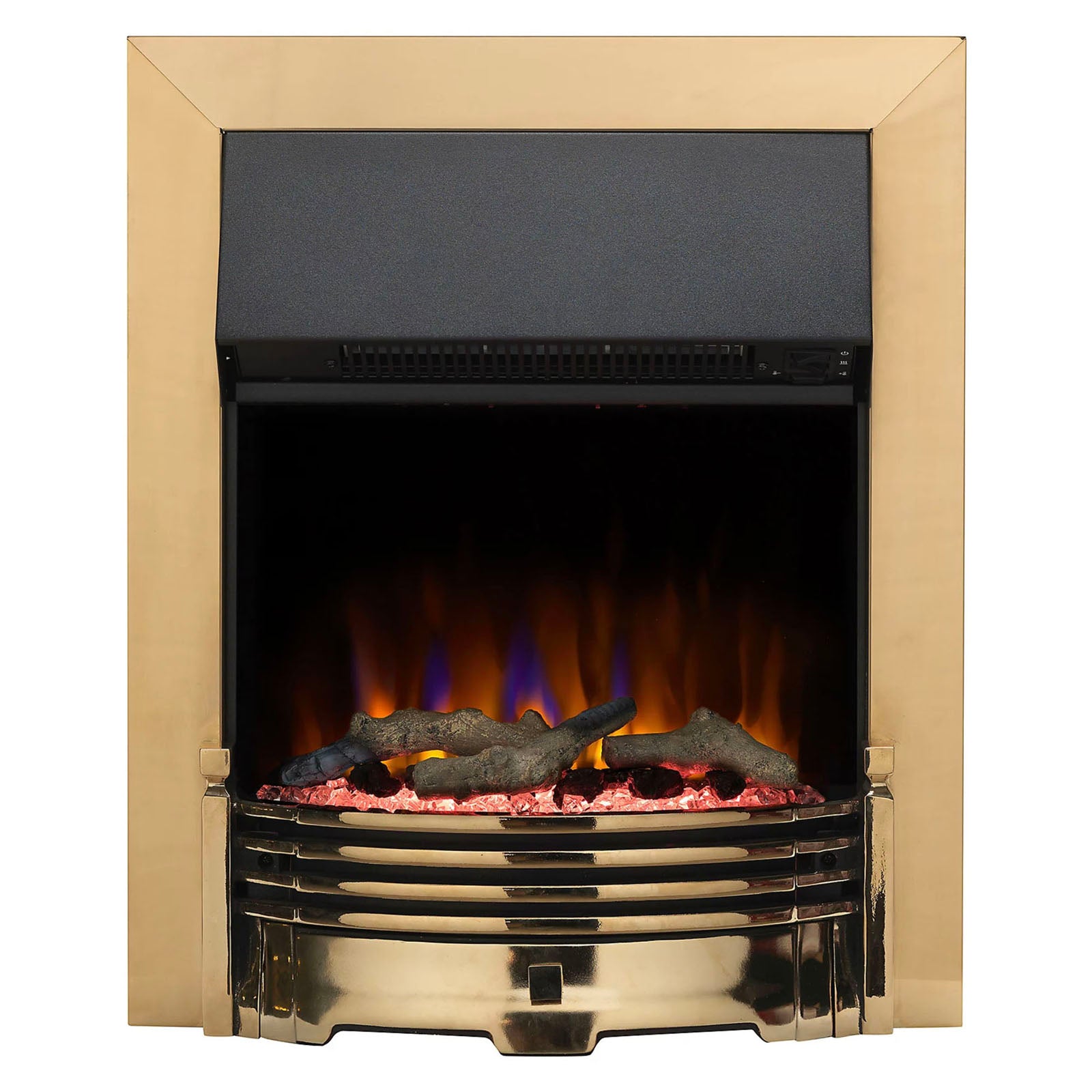 Dimplex Electric Fire Inset Thermostatic Brass Optiflame 2 Heat Settings 2kW - Image 1