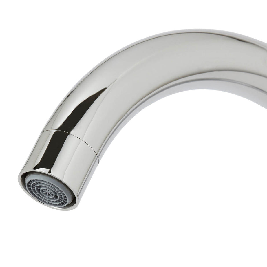 Kitchen Sink Tap Mixer Chrome Single Lever Swivel Spout Ceramic Cartridge Faucet - Image 4