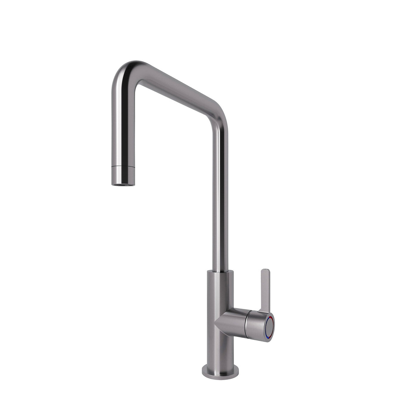 GoodHome Kitchen Side Lever Tap Kamut Silver Stainless Steel Effect - Image 1