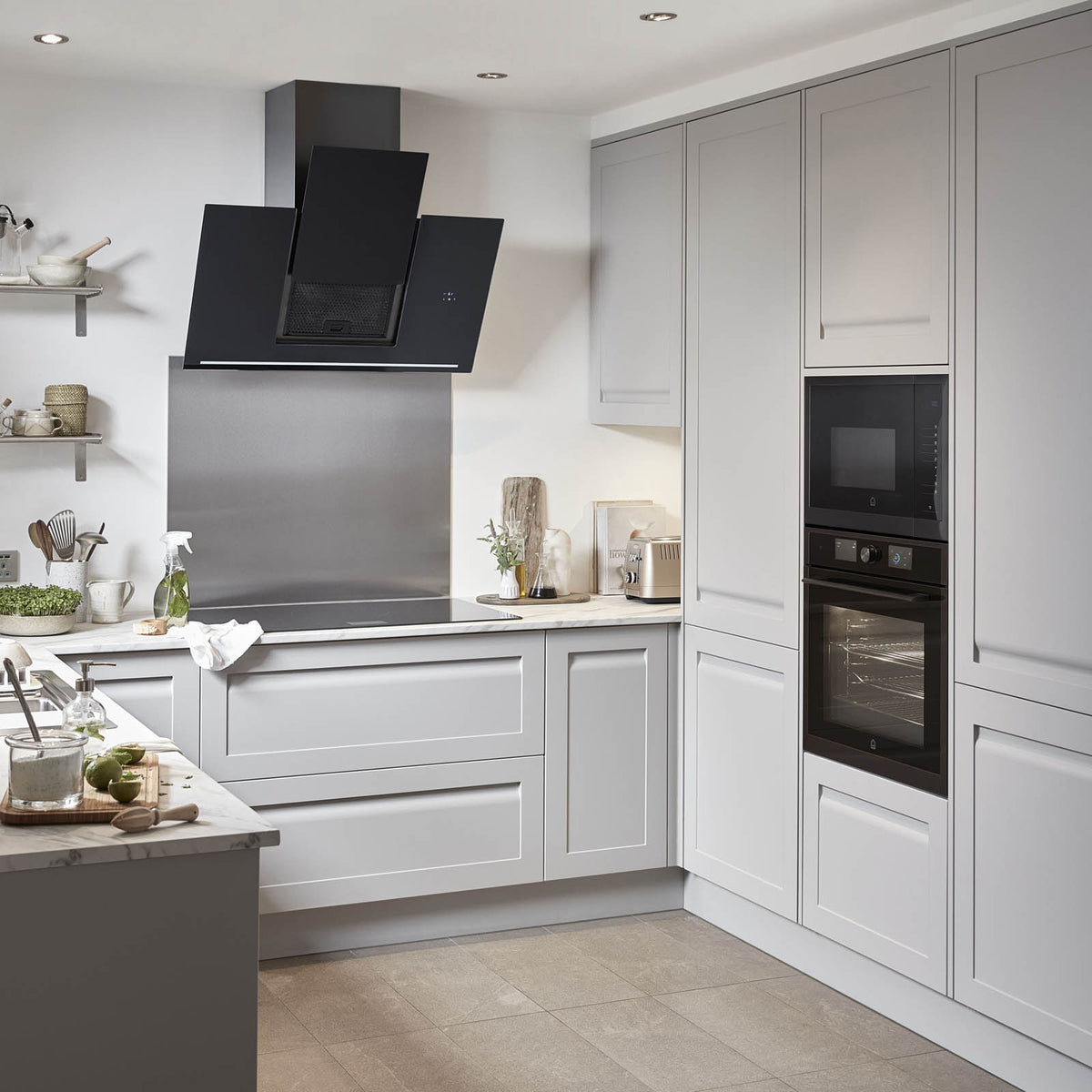 Kitchen Cabinet Door Garcinia Matt Grey Integrated Handle Modern W60xH71.5xT2cm - Image 4