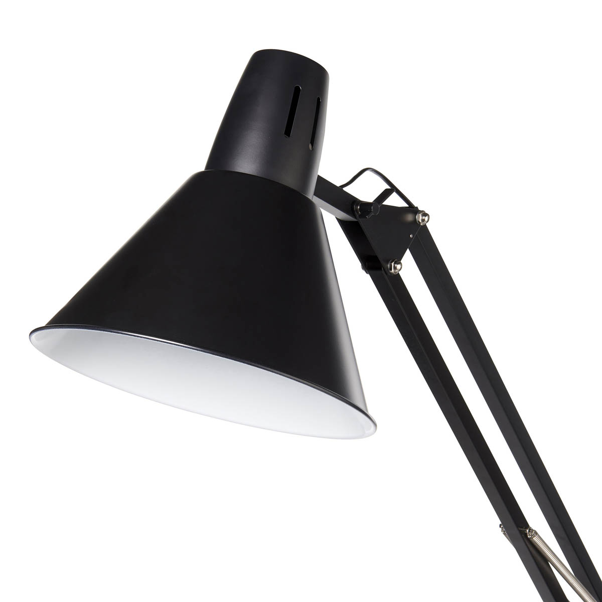 Floor Lamp Matt Black Retro Articulated Arm Tilting Head Livingroom (H)168cm - Image 4