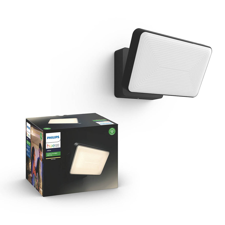 Philips Hue Outdoor LED Floodlight Smart Black Warm White Wall-Mounted 2300lm - Image 1