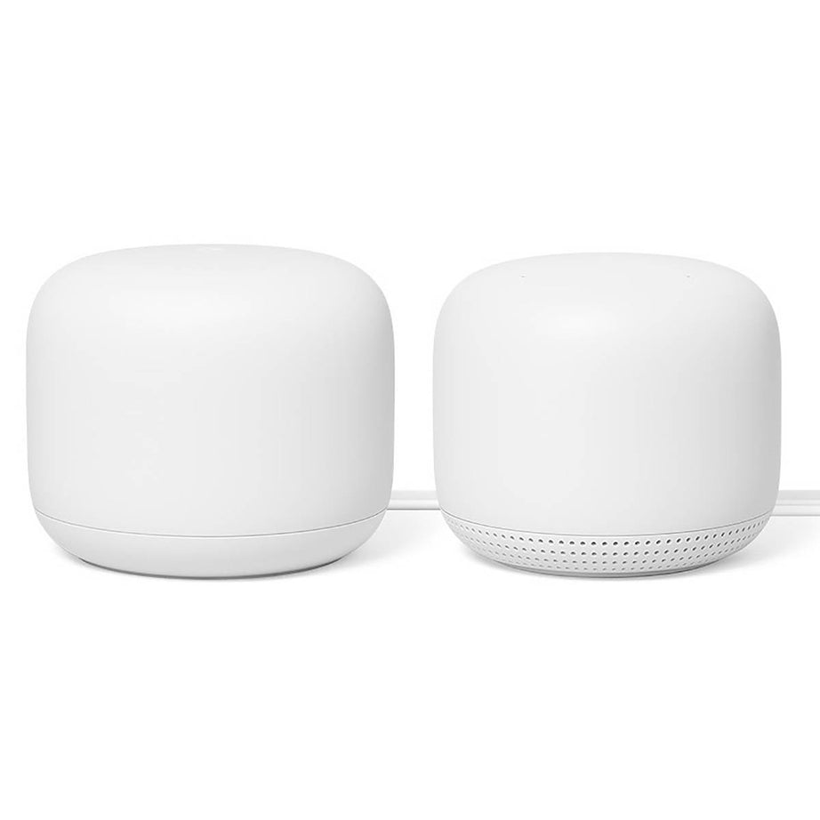 Google Nest Wi-Fi Router & Point GA00822-GB Round White 2m Ethernet Cable 2 Pack - Image 1