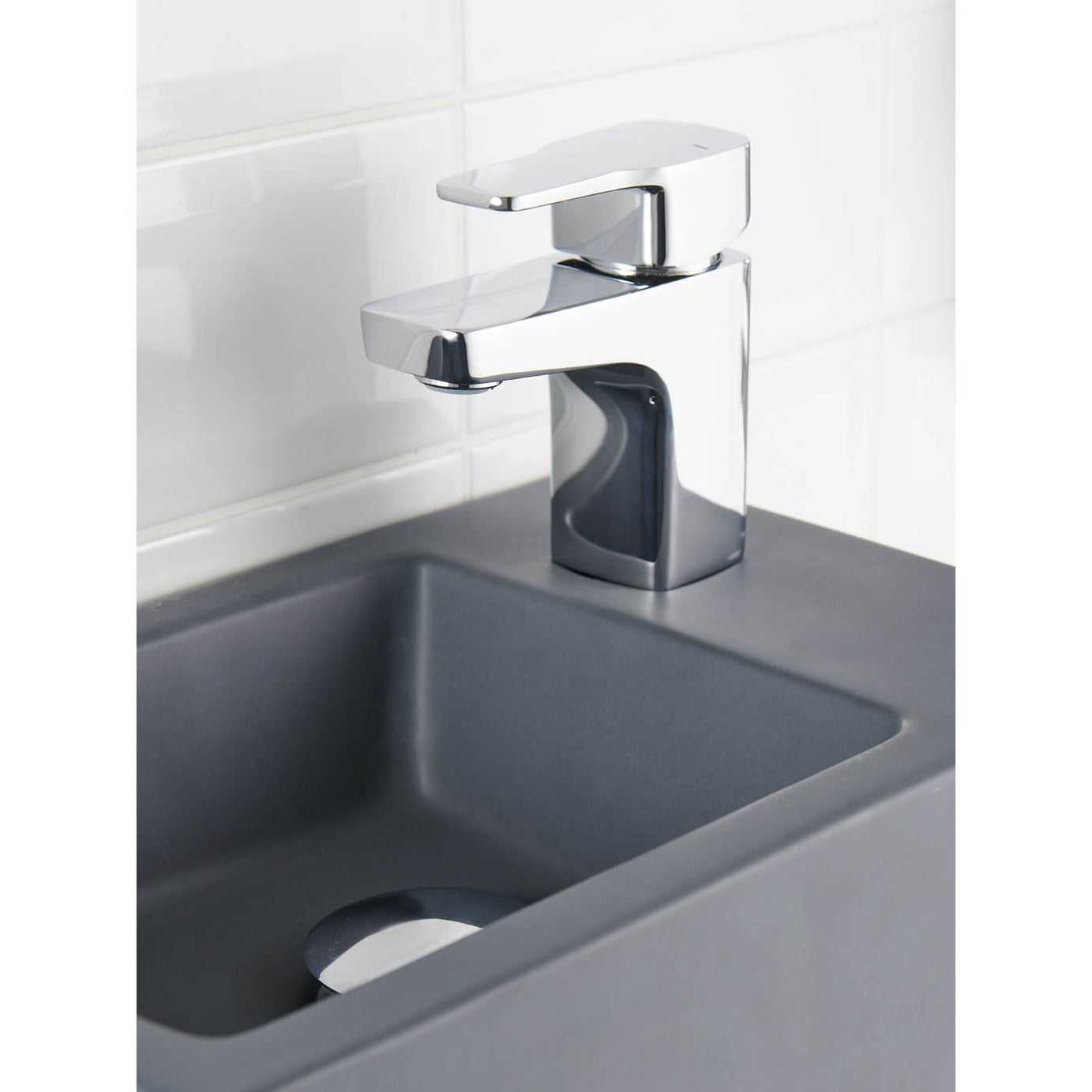 Bathroom Basin Tap Mono Mixer Chrome Single Lever Brass Small Square Faucet - Image 3