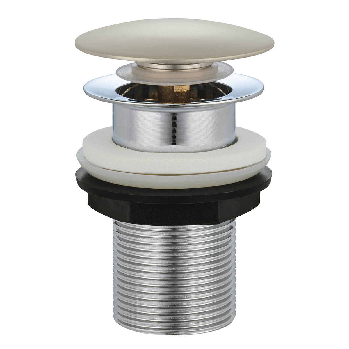 Bathroom Basin Mixer Tap Tall Brass Brushed Nickel Effect Single Lever Round - Image 2