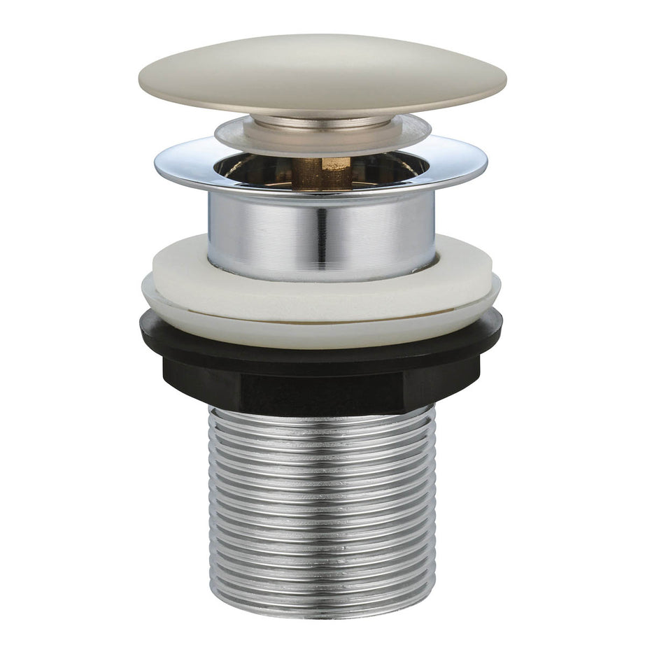 Bathroom Basin Mixer Tap Tall Brass Brushed Nickel Effect Single Lever Round - Image 8