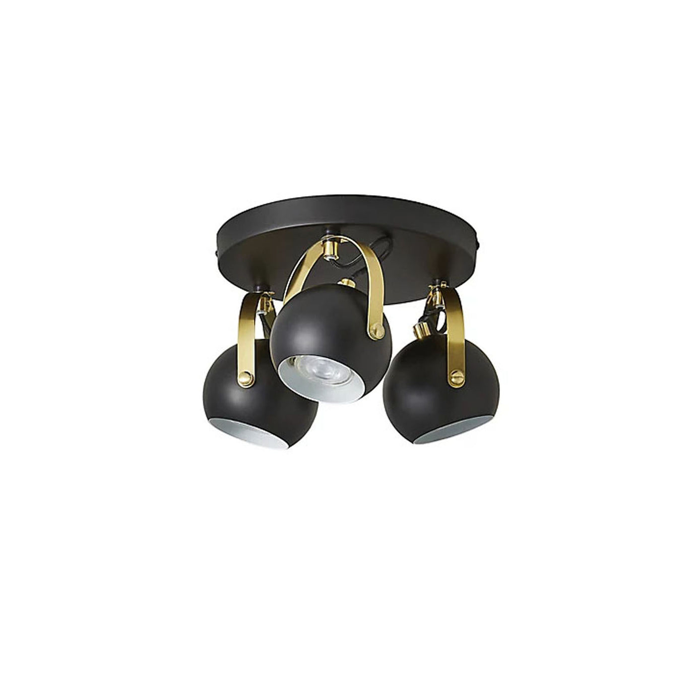 Azure LED Ceiling Spotlight Multi Arm Matt Black Modern Retro Style Round Shades - Image 2