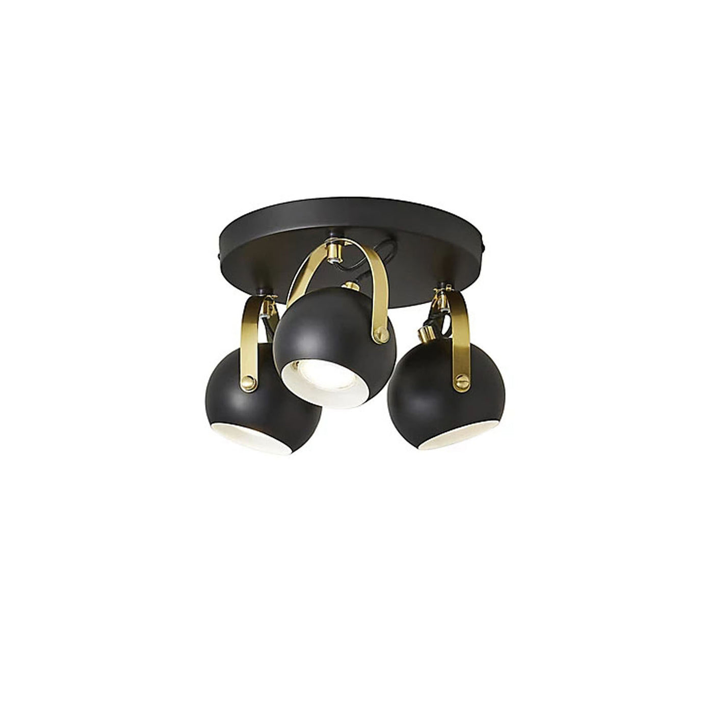Azure LED Ceiling Spotlight Multi Arm Matt Black Modern Retro Style Round Shades - Image 5