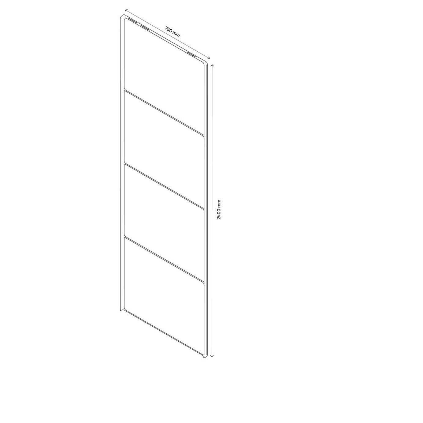 Sliding Wardrobe Door Matt Oak Effect Contemporary 4 Pack (H)560mm (W)737mm - Image 2