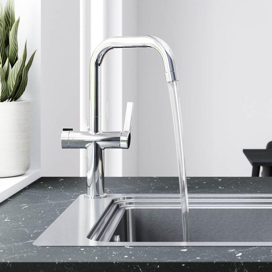 Filter Kitchen Sink Tap Mixer Chrome Single Lever Ceramic Cartridge Faucet - Image 4