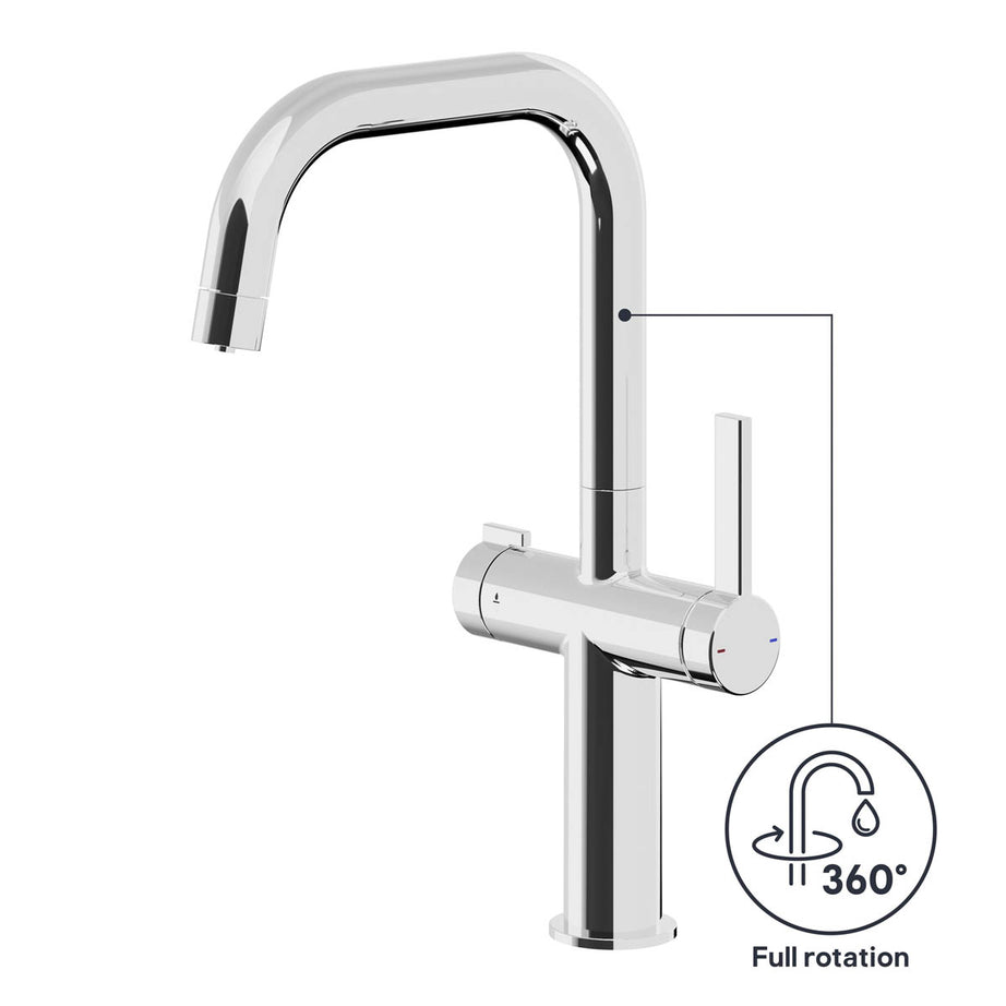 Filter Kitchen Sink Tap Mixer Chrome Single Lever Ceramic Cartridge Faucet - Image 9
