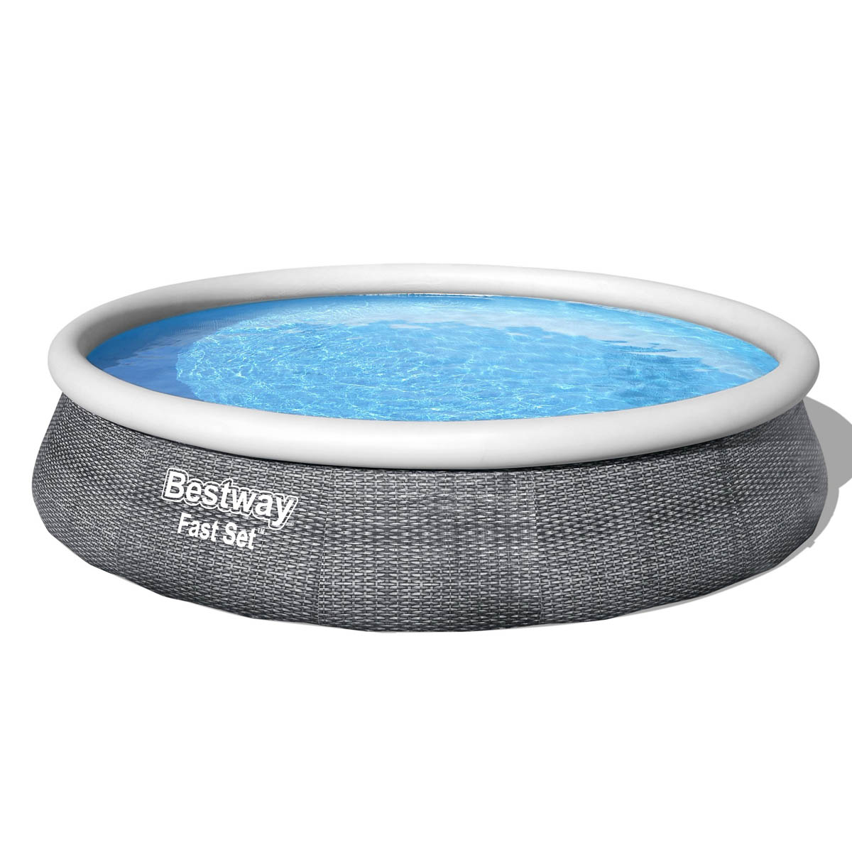 Bestway  Garden Pool Inflatable Family Round Grey With Pump (L) 396 x (H) 84cm - Image 1