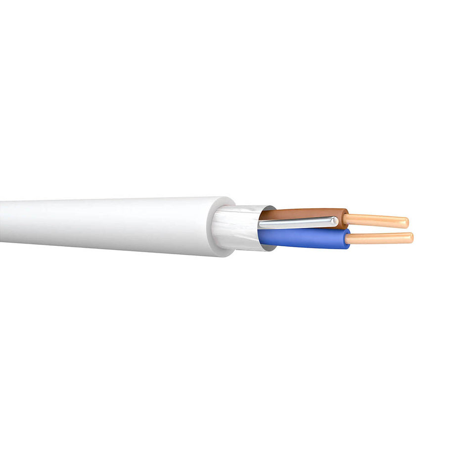 Prysmian Cable FP200 White 2 Core 2.5mm² Fire Resistant Aluminium Screen 50m - Image 2