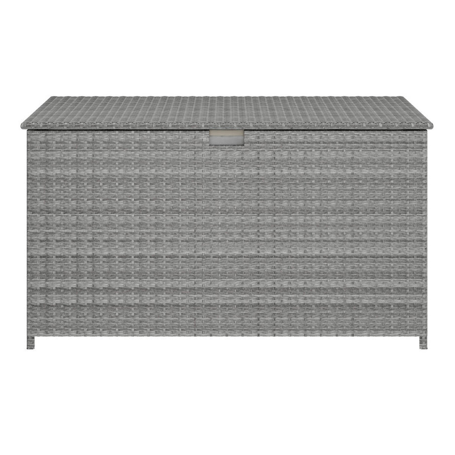 Garden Storage Box Grey Rattan Effect Water Resistant (W) 125cm x (D) 55cm - Image 1
