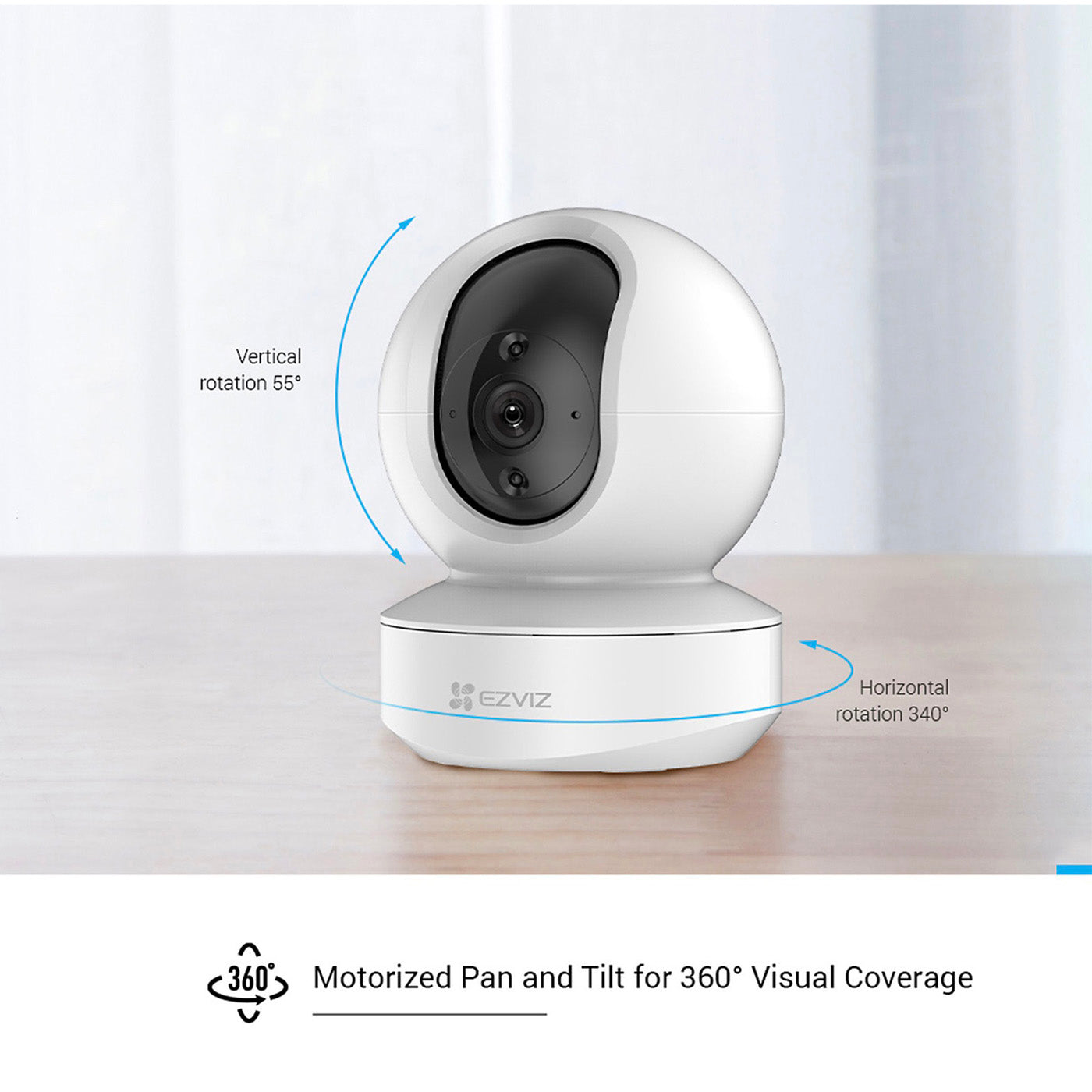 EZVIZ Smart Home Camera CS-TY1-C0-8B4WF White 5V Indoor Wired IP Pan And Tilt - Image 3