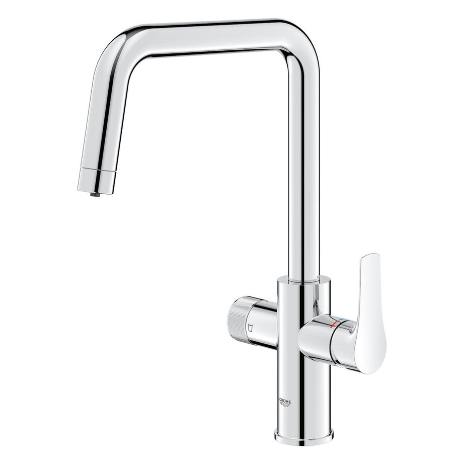 Grohe Kitchen Mono Mixer Tap Chrome Plated U Spout Blue Pure Water Filter - Image 2