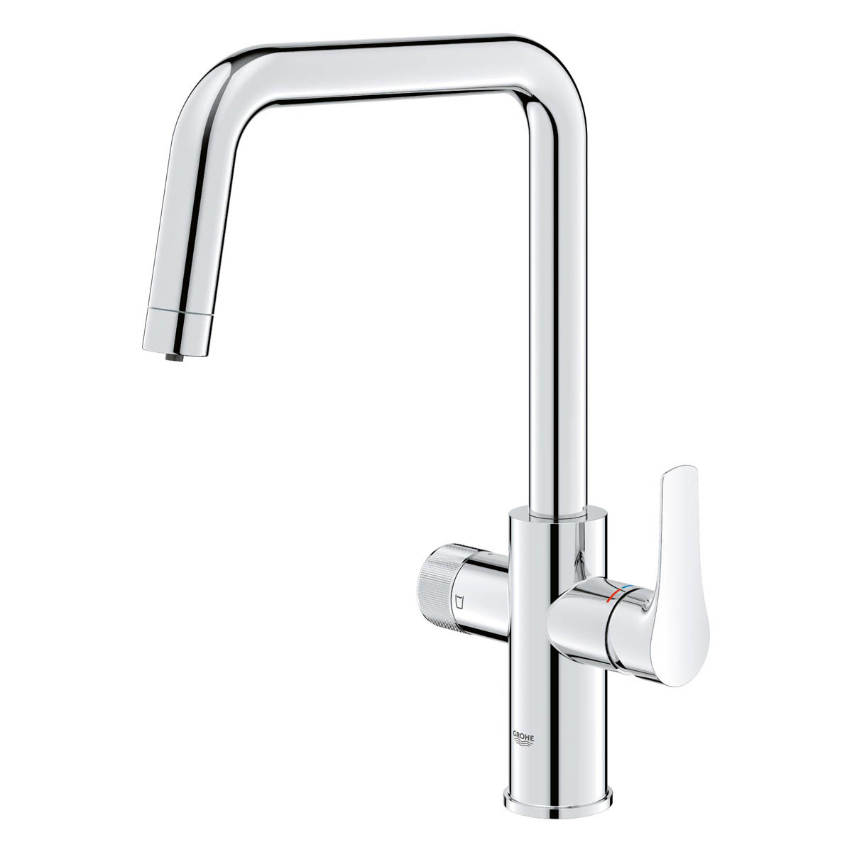 Grohe Kitchen Mono Mixer Tap Chrome Plated U Spout Blue Pure Water Filter - Image 2