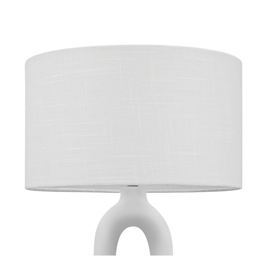 Table Lamp Straight Cream Ceramic White Fabric Lining Room Bedside Contemporary - Image 3