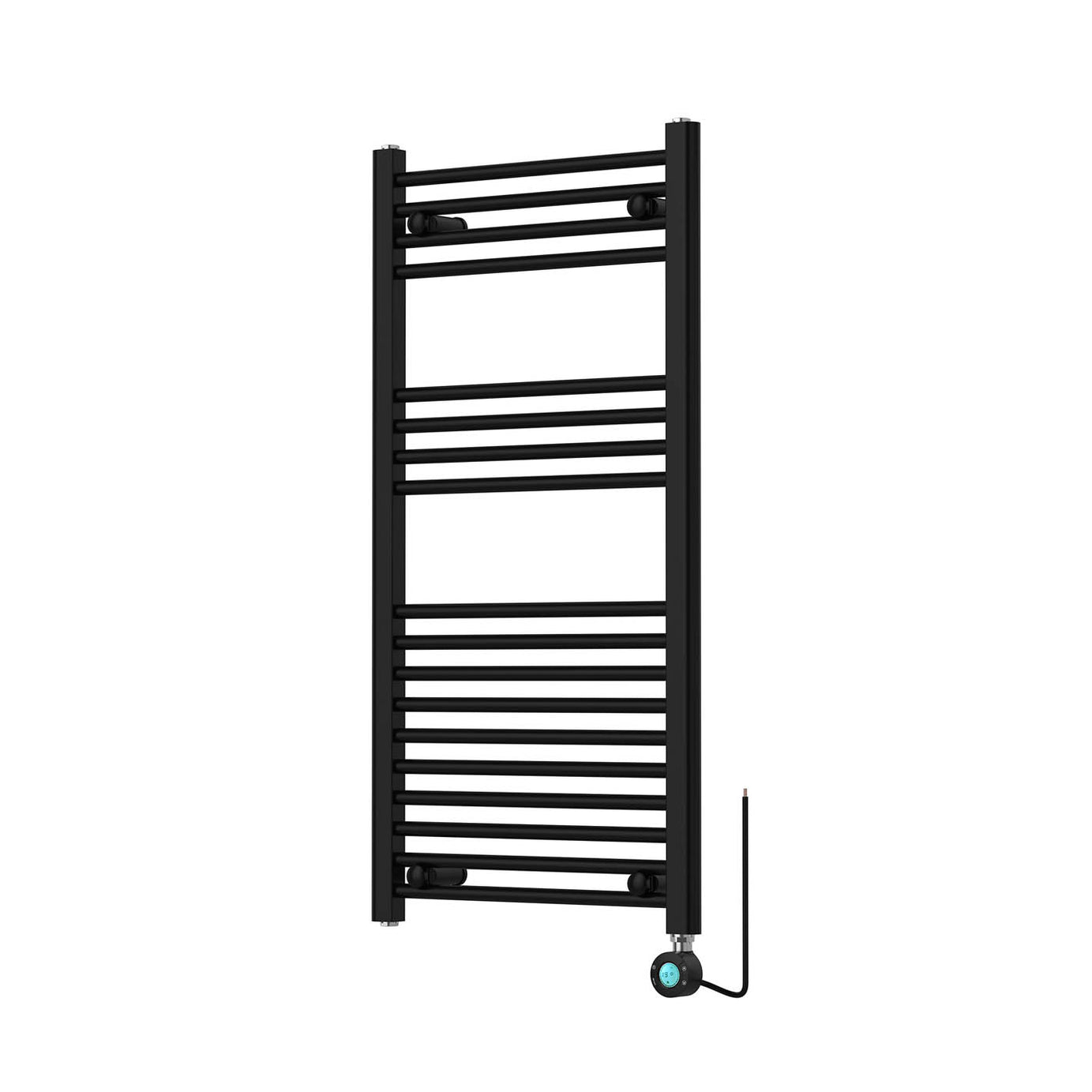 Flomasta Electric Towel Rail Radiator Black Flat Bathroom Warmer Ladder 100x50cm - Image 1