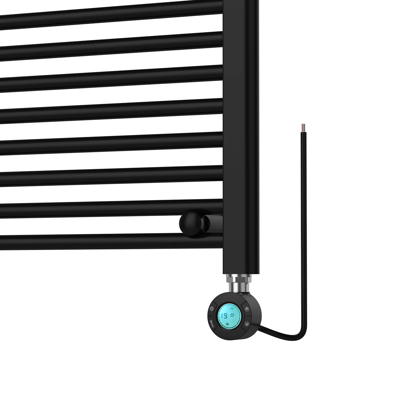 Flomasta Electric Towel Rail Radiator Black Flat Bathroom Warmer Ladder 100x50cm - Image 8