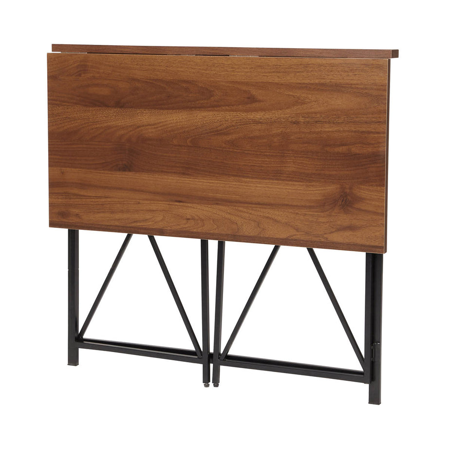 Folding Table Desk Office Computer Matt Walnut Effect Assembled 80cm - Image 5