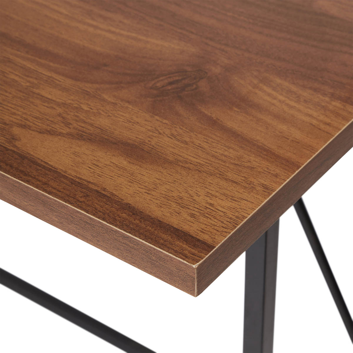 Folding Table Desk Office Computer Matt Walnut Effect Assembled 80cm - Image 6
