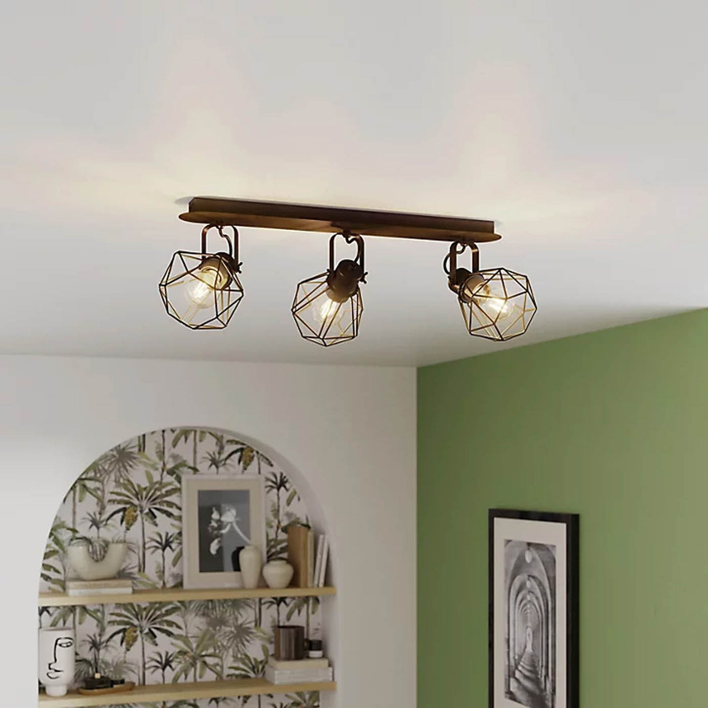 LED Ceiling Spotlight 3 Way Multi Arm Modern Industrial Matt Black Dining Bar - Image 3