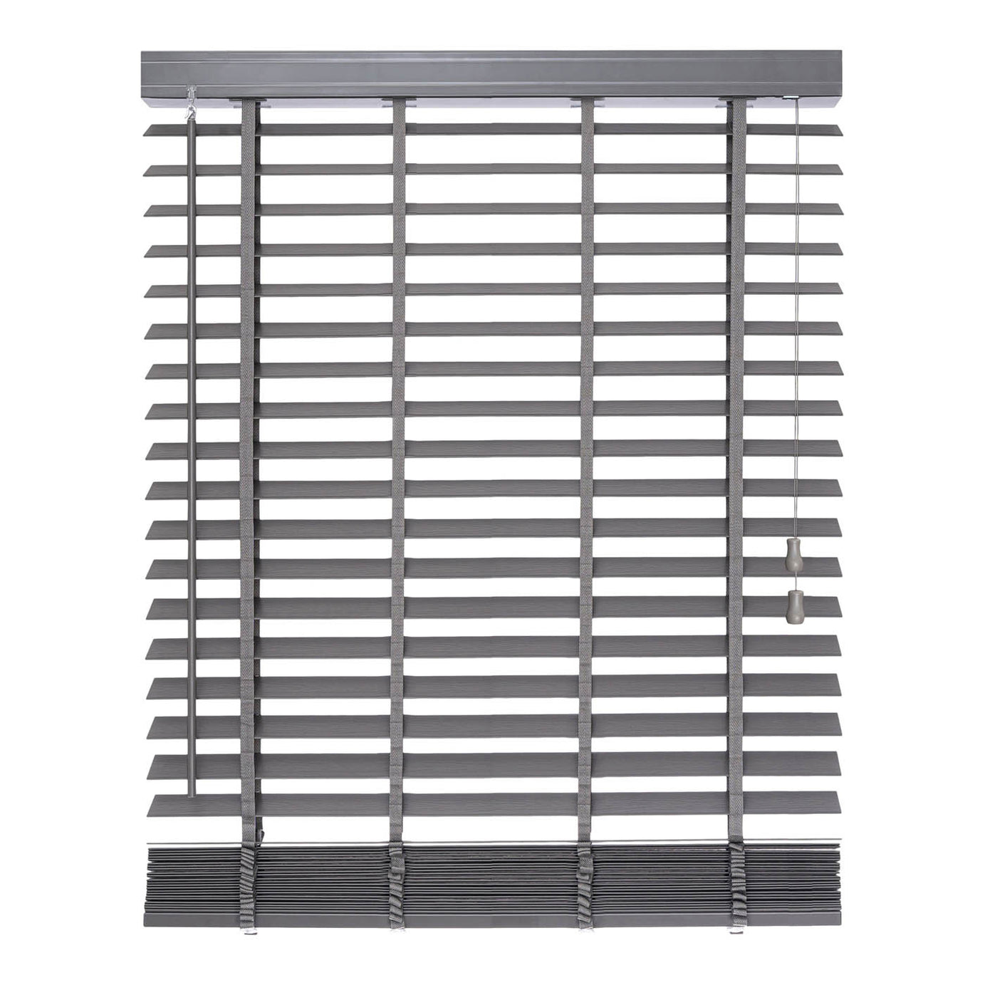 Venetian Blind Lone Grey Corded Woodgrain Effect PVC (W)120cm (L)180cm - Image 6