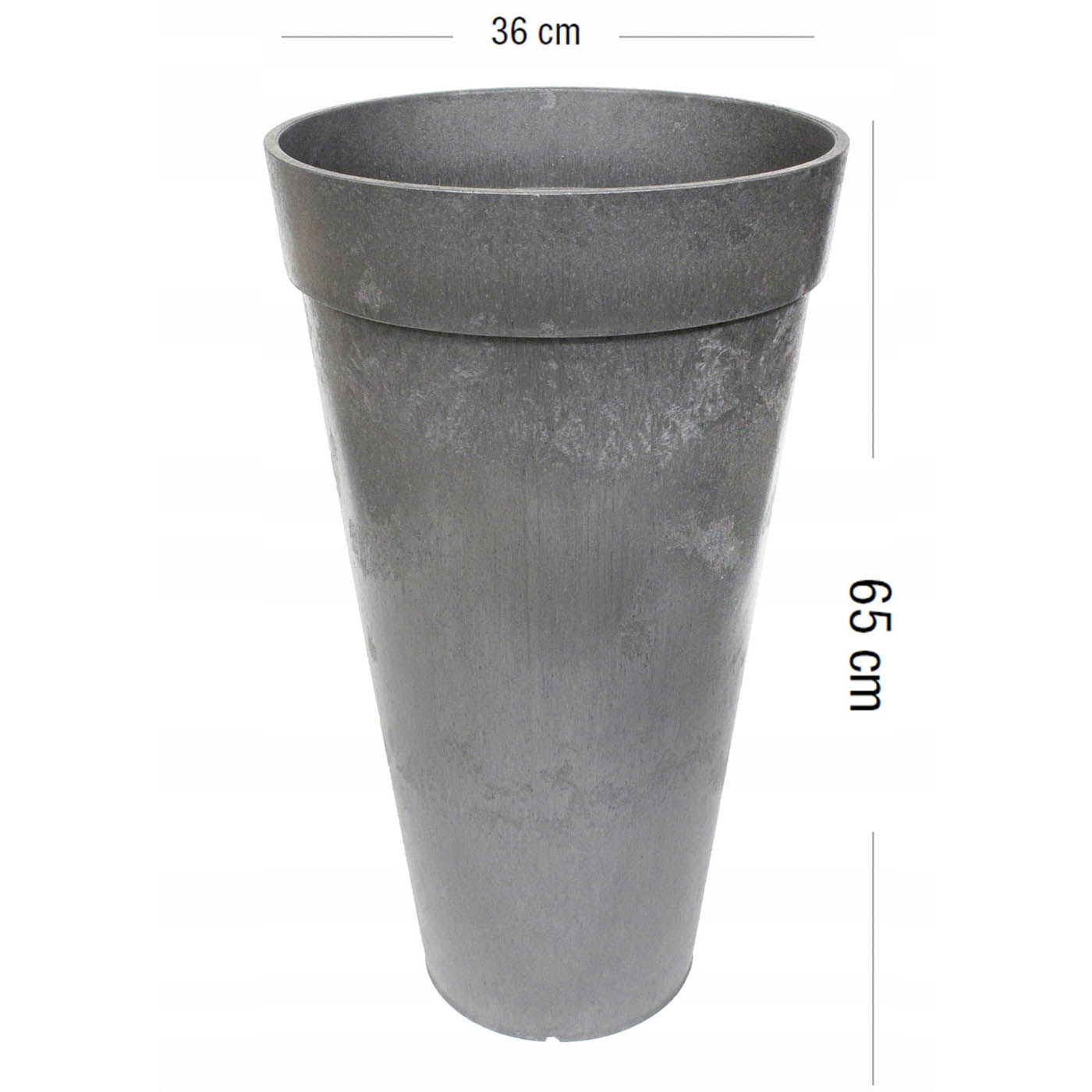 Planter Flower Plant Herb Pot Grey 66cm Round Recycled Rubber Indoor Outdoor - Image 5