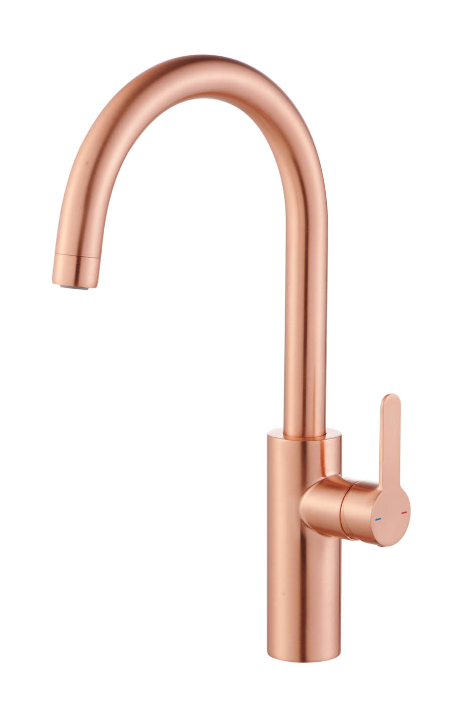 Kitchen Tap Mixer Single Side Lever Copper Effect Swivel Spout Modern Faucet - Image 1