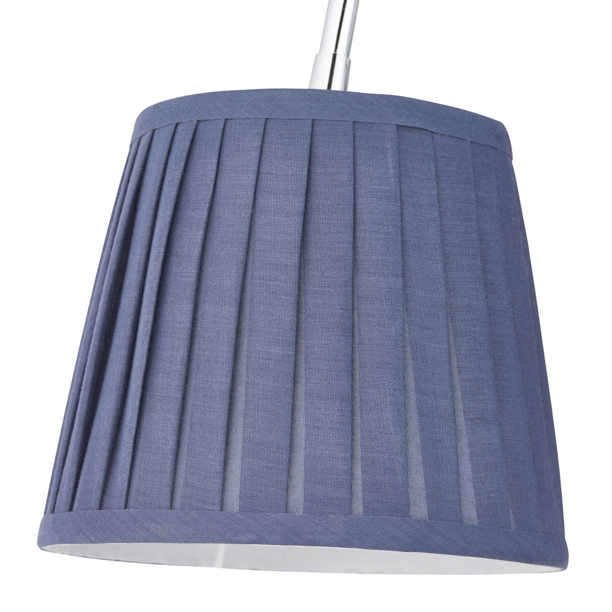 Ceiling Light 3 Lamp LED Pleated Fabric Navy Silver Metal Dimmable Contemporary - Image 4
