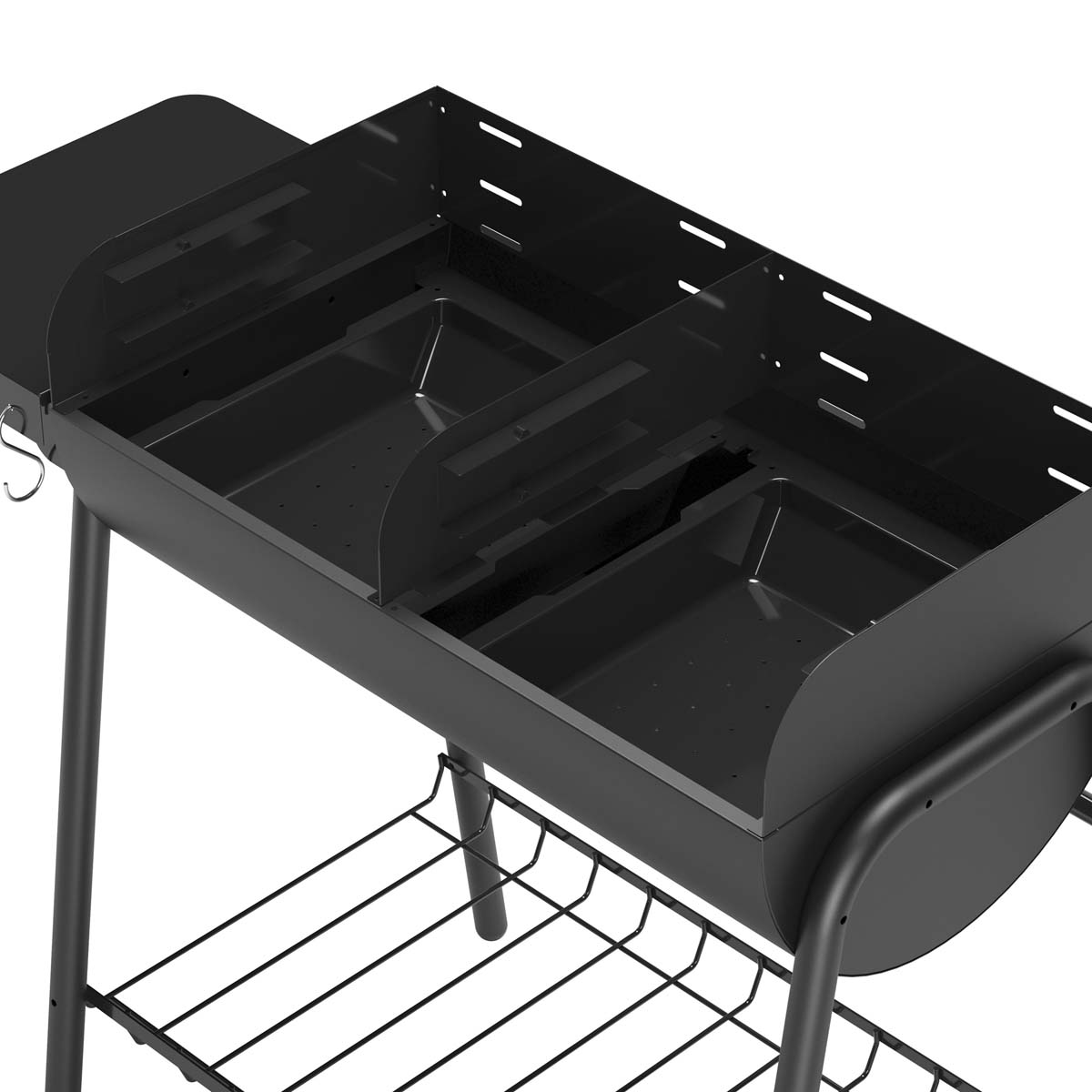 Charcoal Barbecue Grill BBQ Black Steel Adjustable Racks Rust-Resistant Portable - Image 4