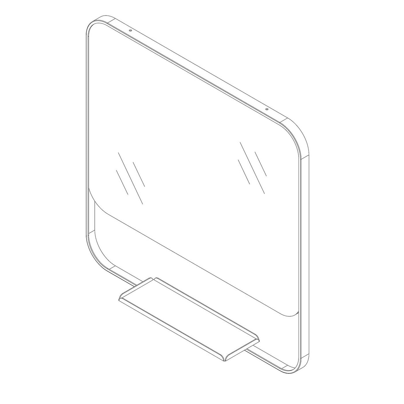 Bathroom Mirror Matt Black Aluminium Square Wall Mounted (H)60.5cm (W)60.5cm - Image 5