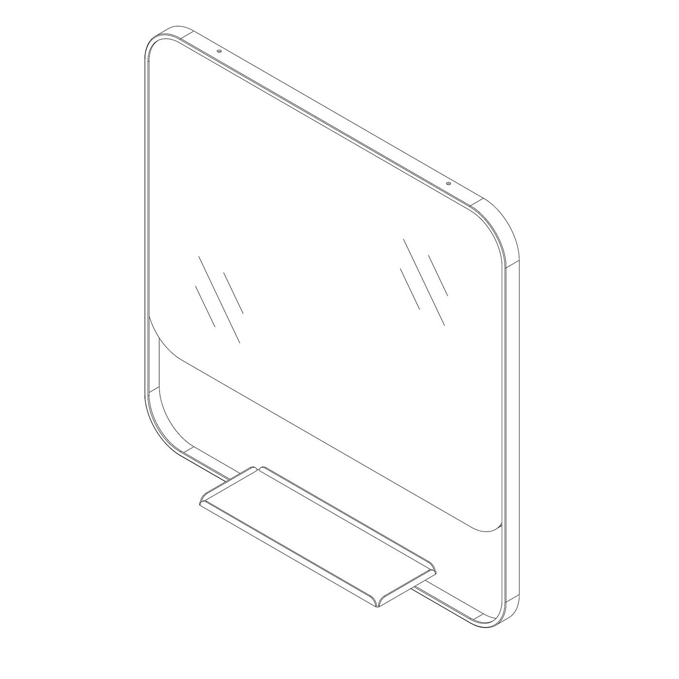 Bathroom Mirror Matt Black Aluminium Square Wall Mounted (H)60.5cm (W)60.5cm - Image 5