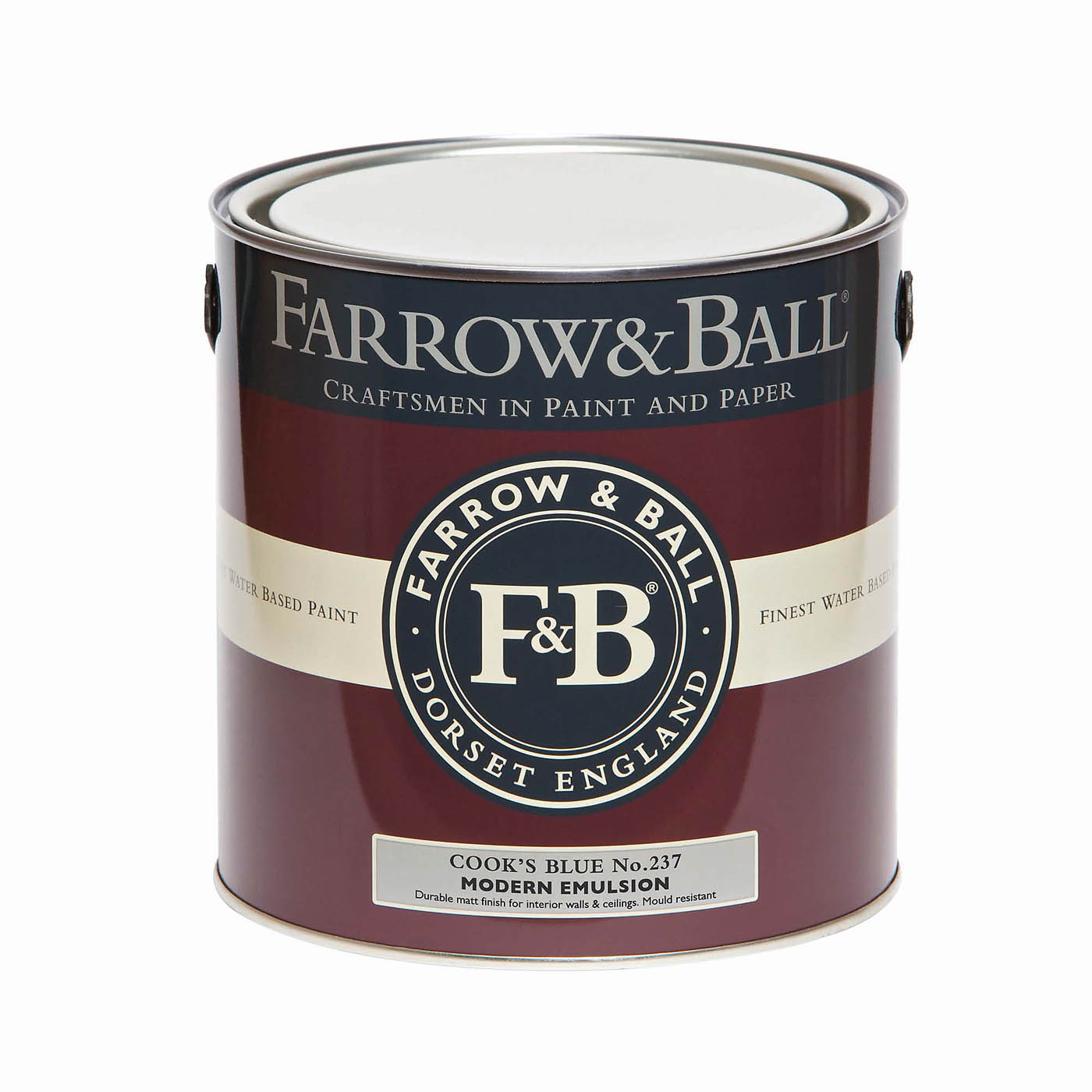 Farrow & Ball Emulsion Paint Matt Cook's Blue No.237 Walls Ceilings 2.5L - Image 3