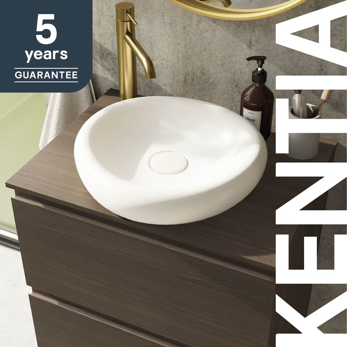 Bathroom Basin Vanity Worktop Plywood Countertop Slim (T)1.2cx(D)45.2x(L)60.3cm - Image 5