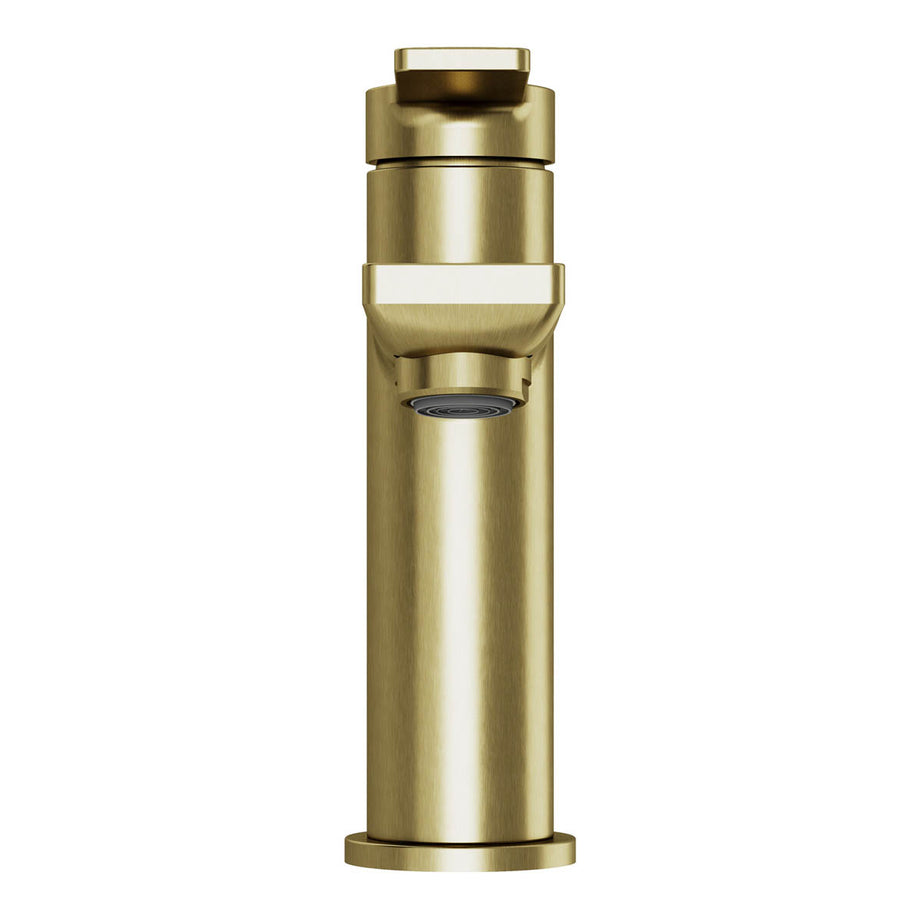 Basin Mixer Tap Medium Brushed Satin Brass Effect Round Durable Rust Resistant - Image 5