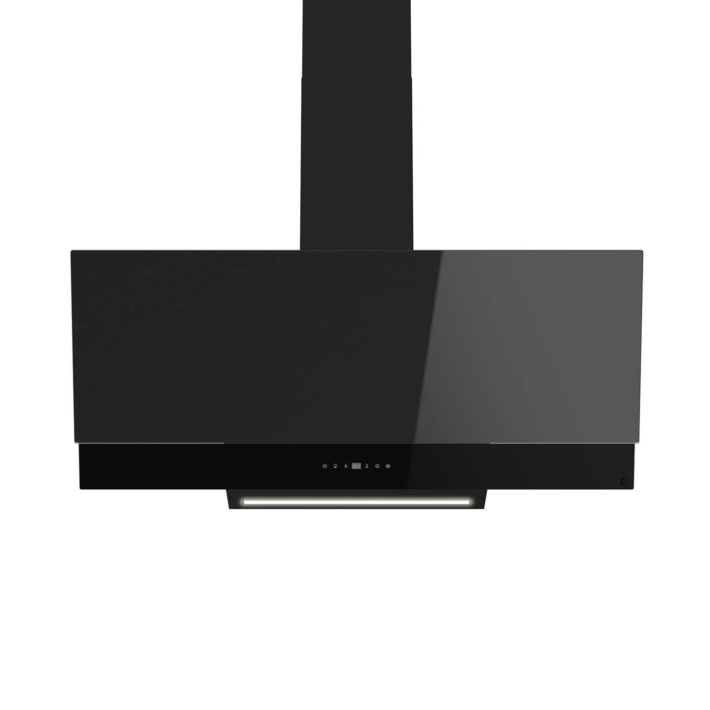 Angled Cooker Hood Smart Black Steel Glass GHAG90ASBL Touch Control (W)89.8cm - Image 4