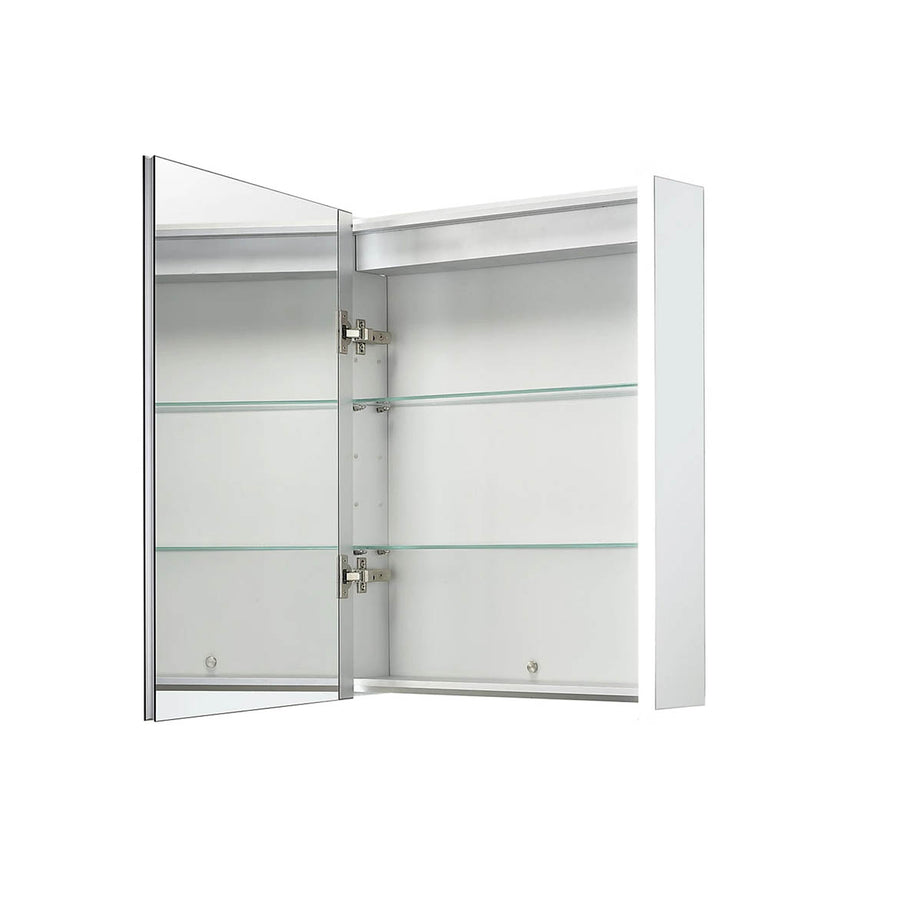 Sensio Bathroom Mirror Cabinet LED Shaver Socket White Wall Mounted Storage - Image 2