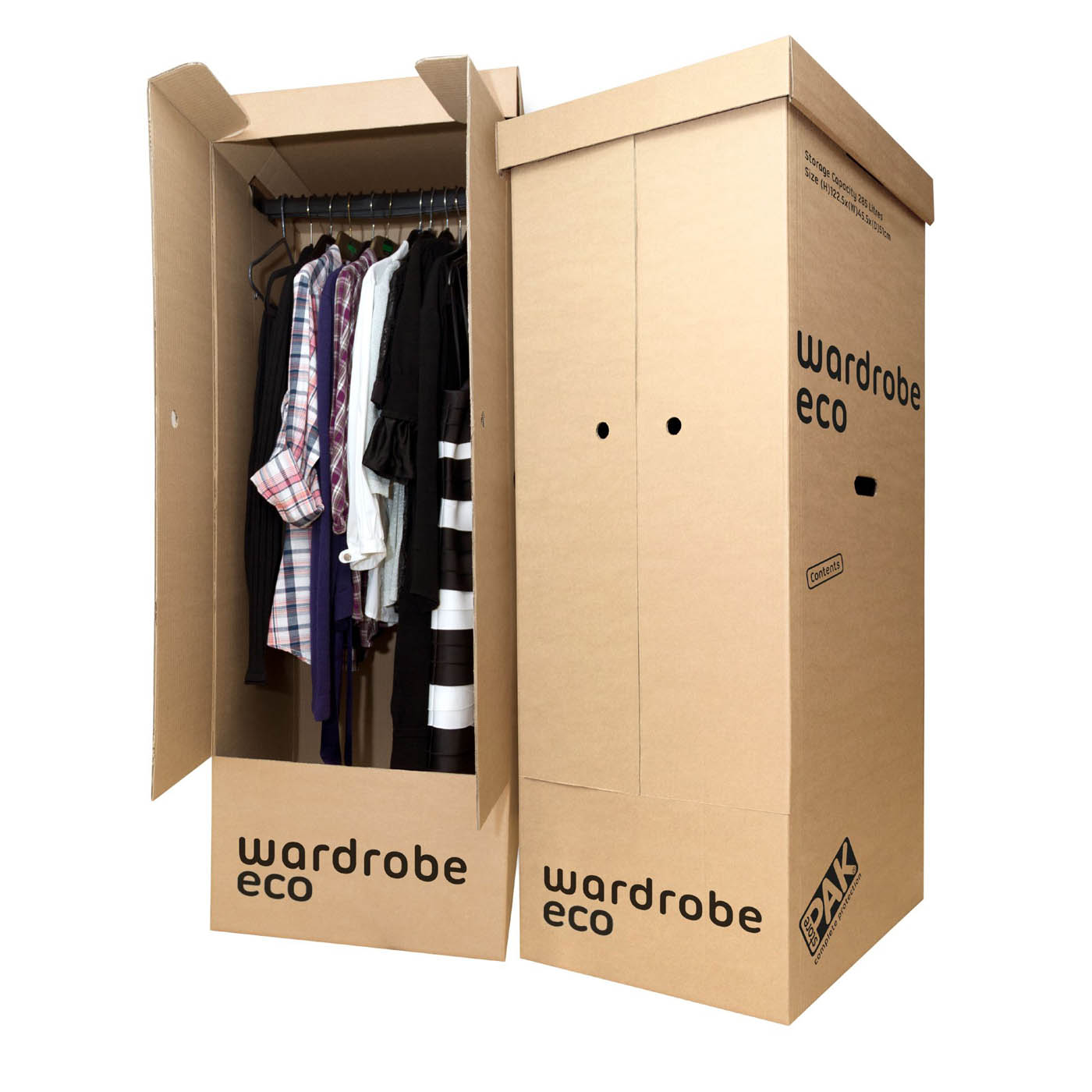 StorePAK Wardrobe Box Hanging Rails Cardboard Transporting Moving Storing 2 Pack - Image 1