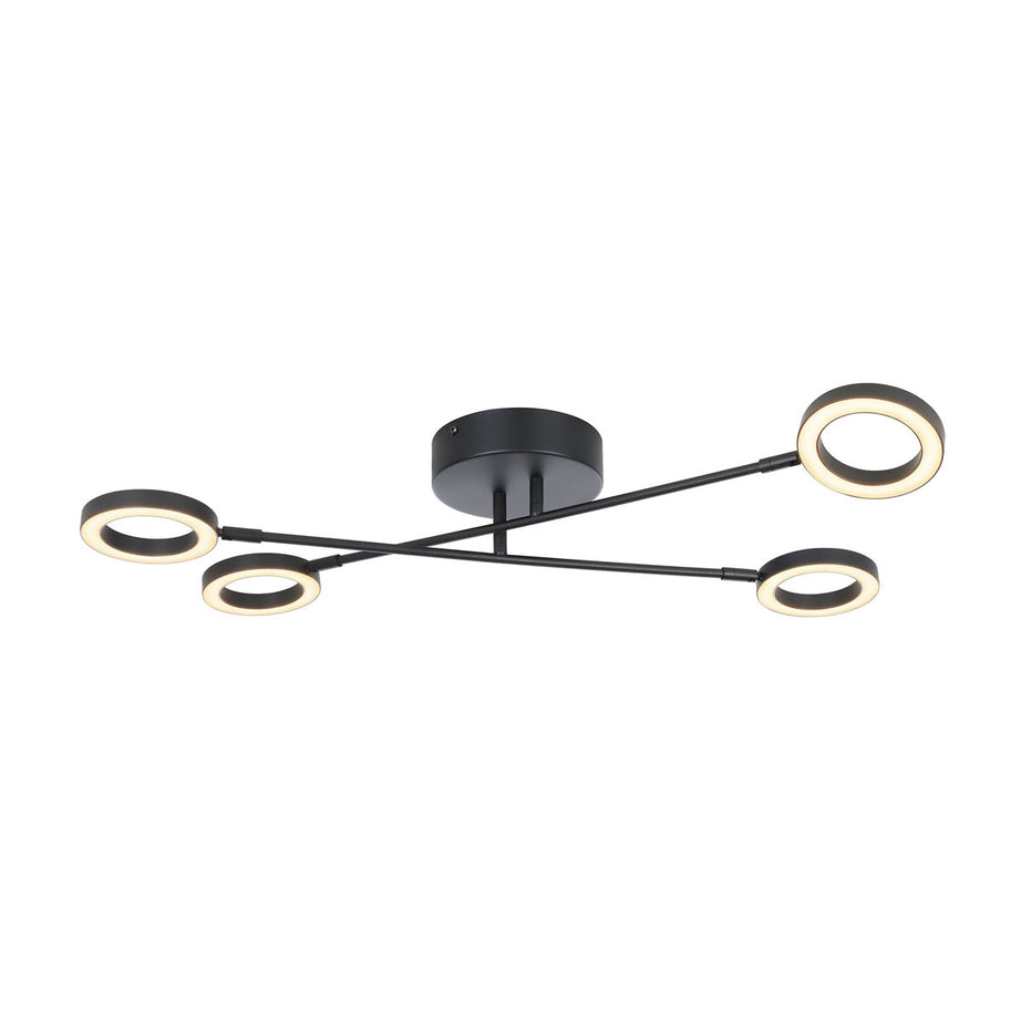 LED Ceiling Light Matt Black 4 Way Multi Arm Modern Warm White Dimmable - Image 5