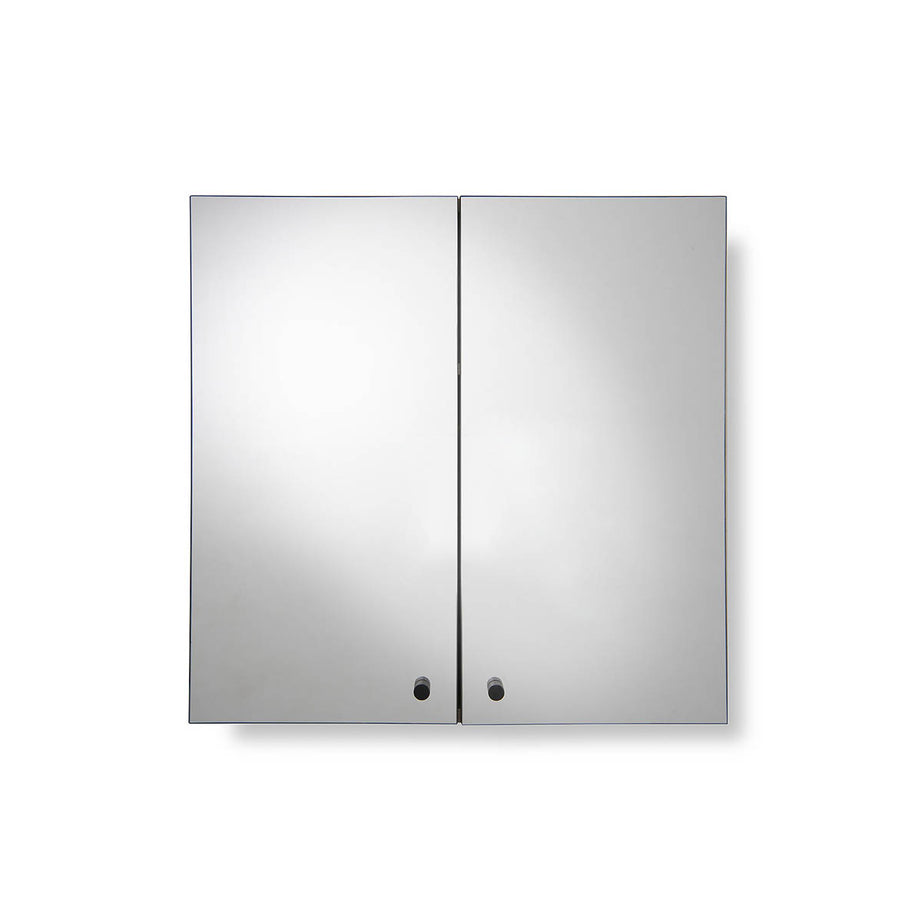Mirrored Bathroom Cabinets Wall Mounted  Double Door Matt Brown 60x60x18 - Image 5