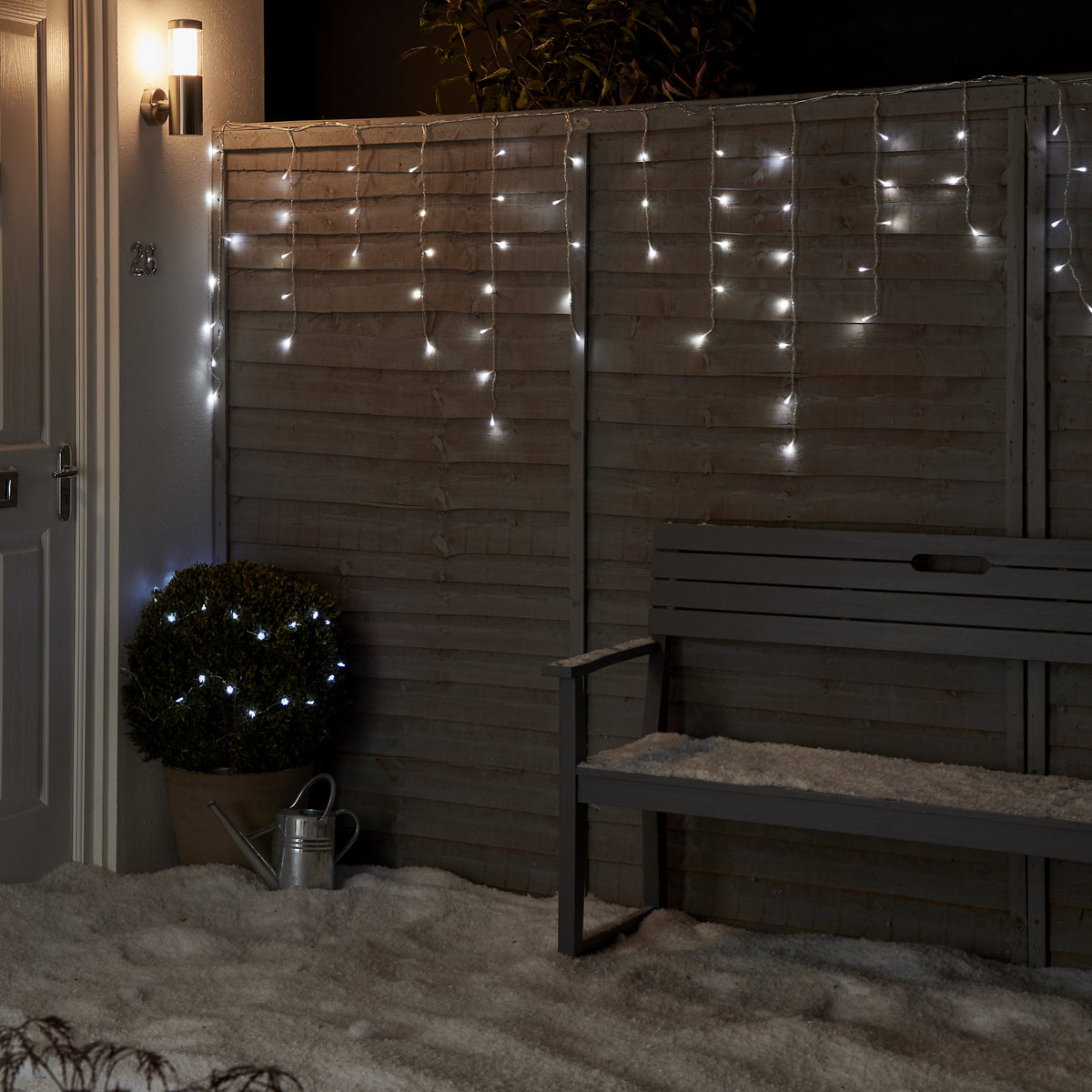 Christmas Icicle String Light LED Ice White 8 Functions Water Resistant 17.8m - Image 2