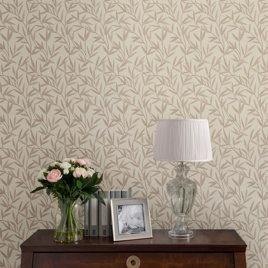 Laura Ashley Wallpaper Willow Neutral Leaf Smooth Matt Living Room Bedroom - Image 3